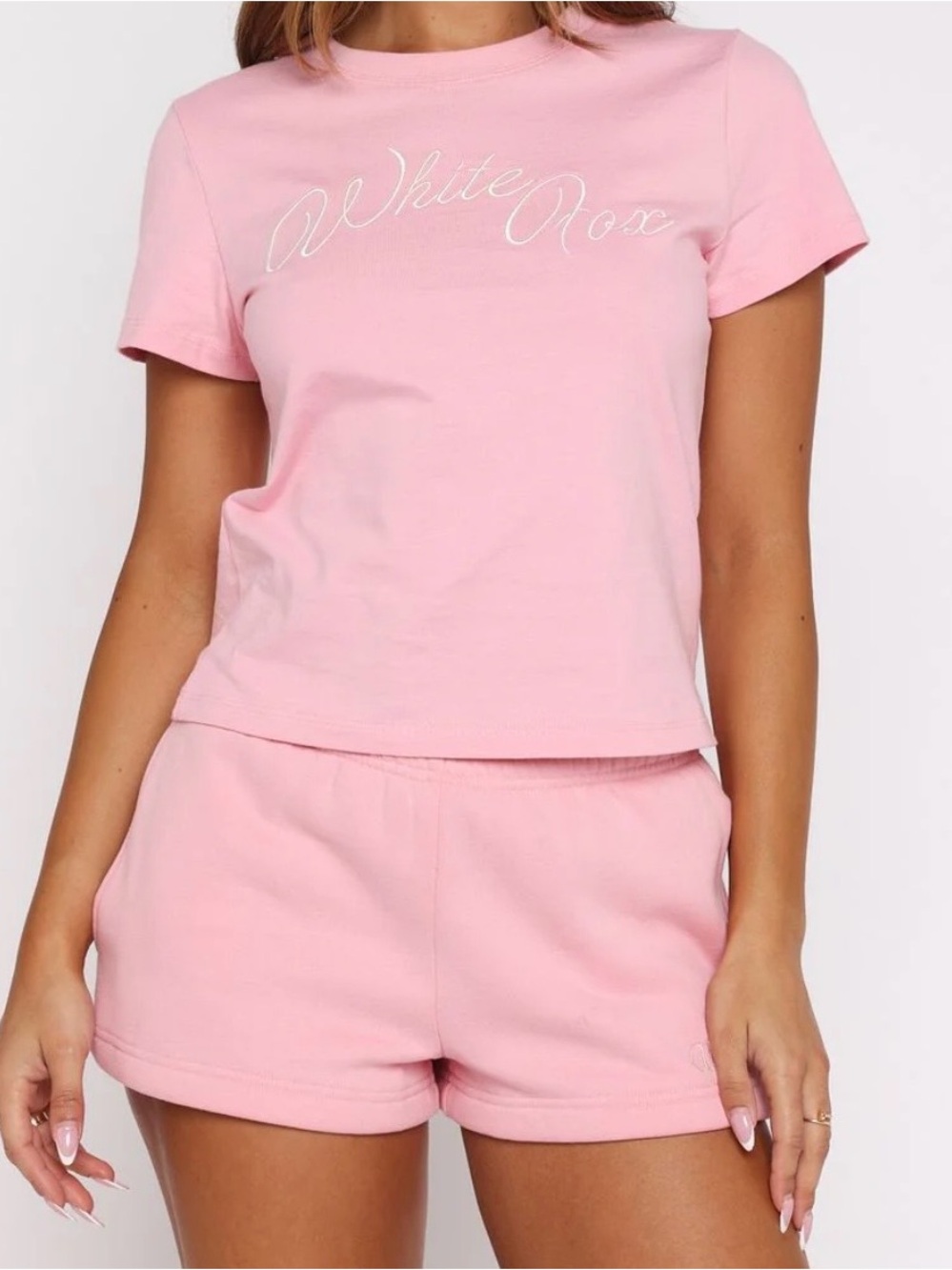 NWT white fox candy pink size xxs lucky thirteen elsa relaxed baby tee ! - Picture 2 of 6